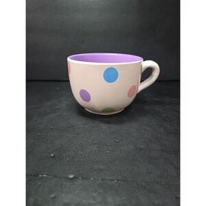 Century Stoneware Rainbow Polka Dot Ceramic Coffee Mug Cup